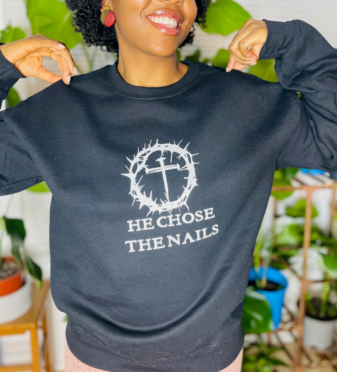 He Chose The Nails | Unisex Crewneck Sweatshirt