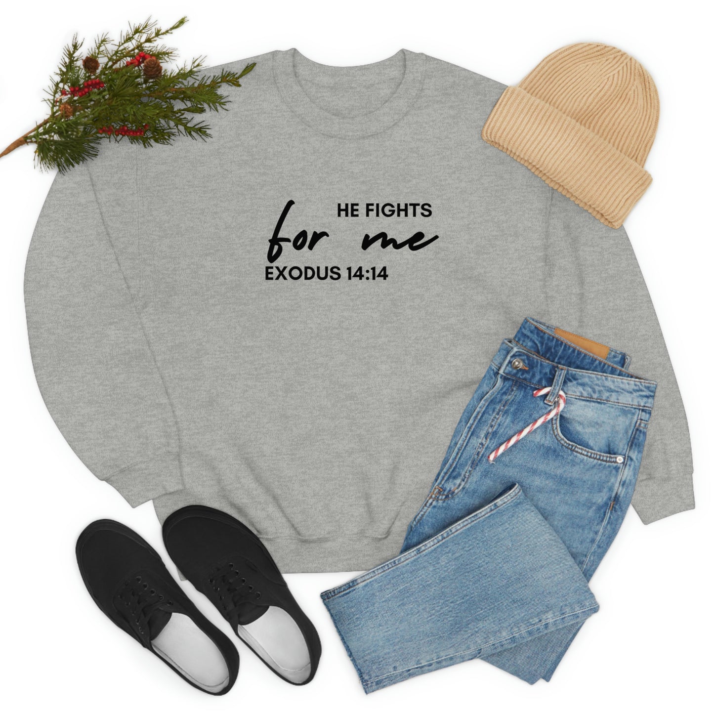 He Fights For Me | Unisex Heavy Blend Crewneck Sweatshirt