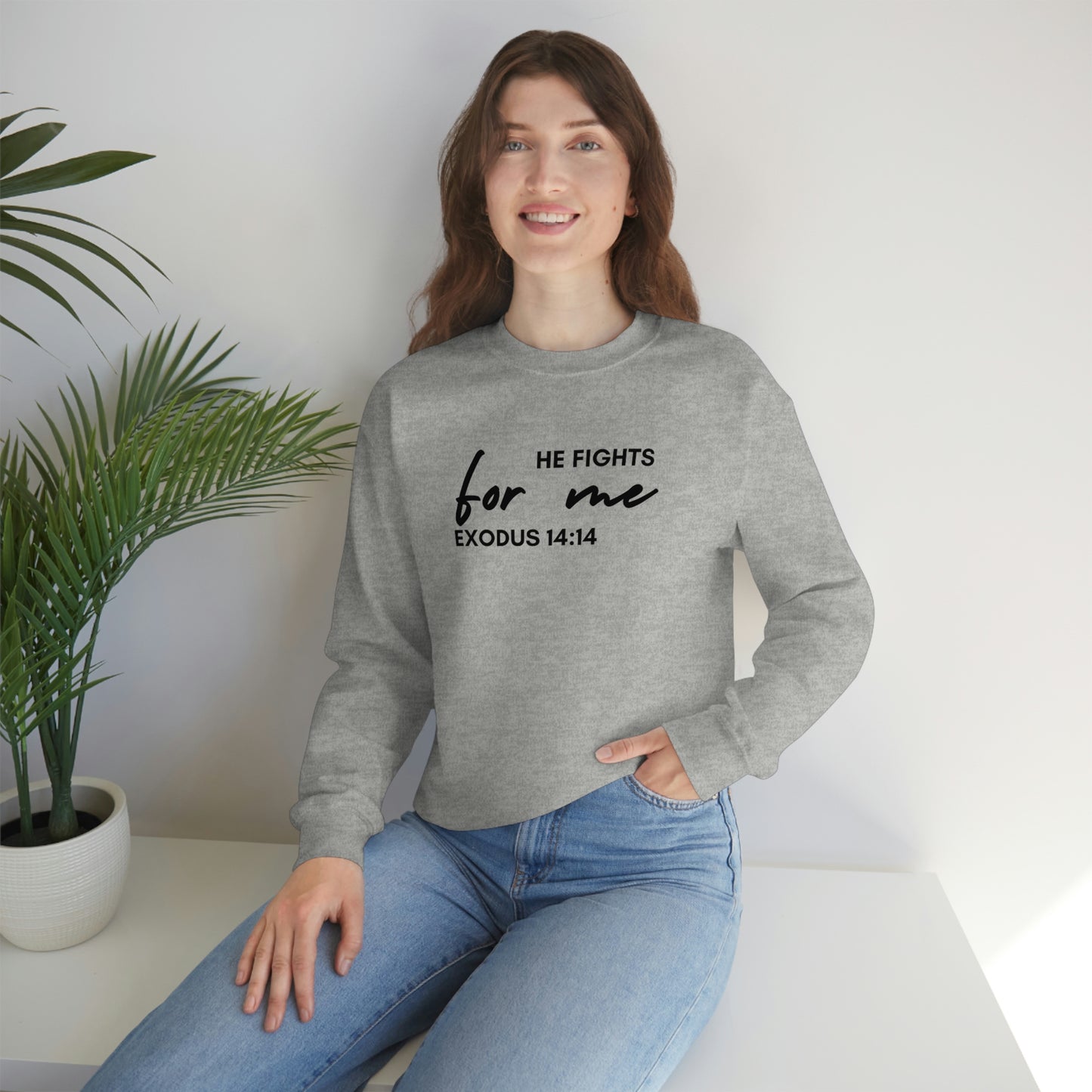 He Fights For Me | Unisex Heavy Blend Crewneck Sweatshirt