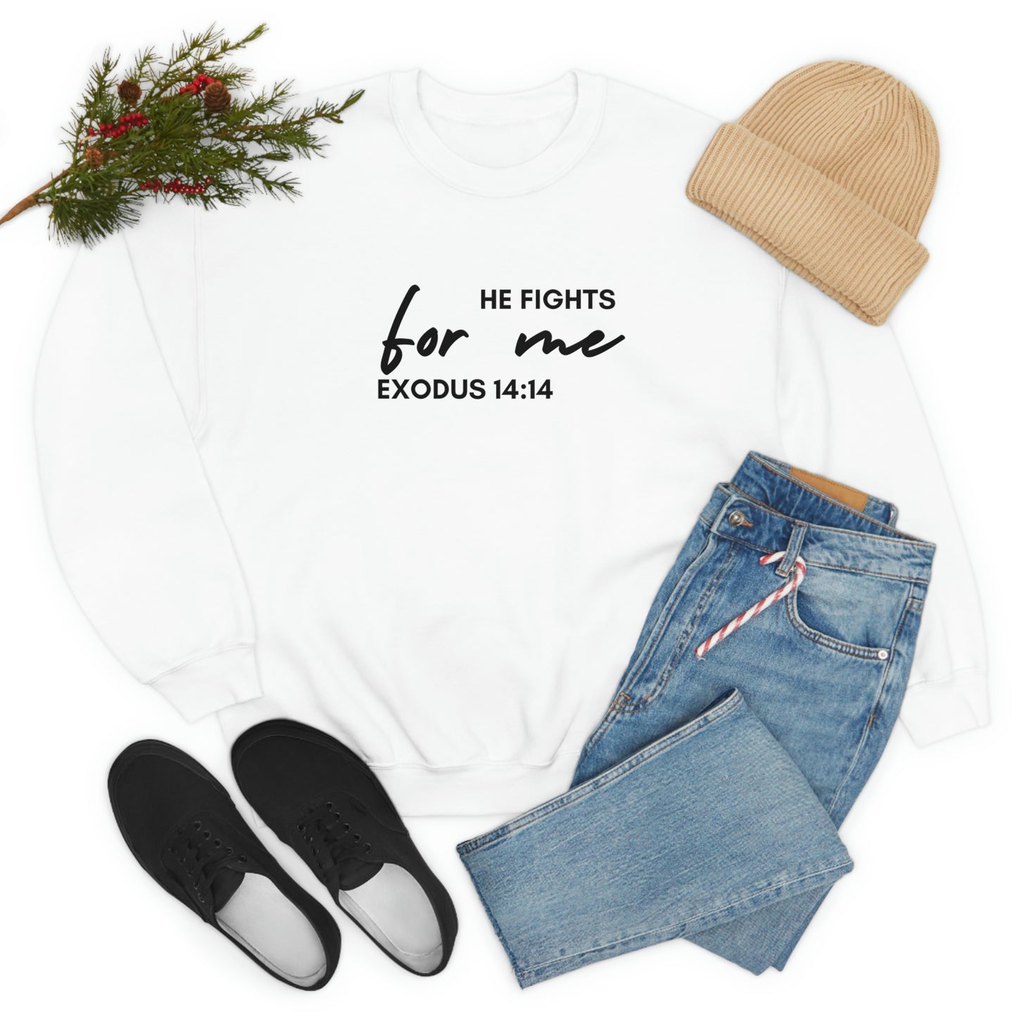 He Fights For Me | Unisex Heavy Blend Crewneck Sweatshirt