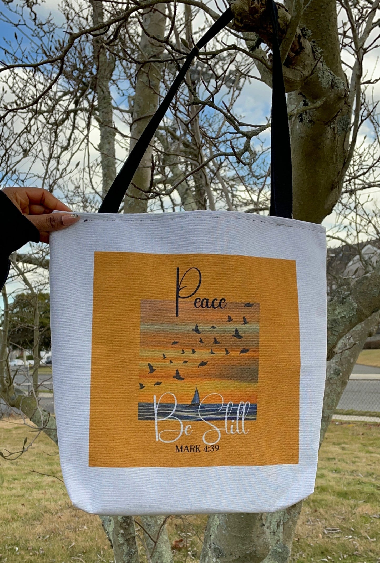 Peace Be Still | Christian Tote Bag