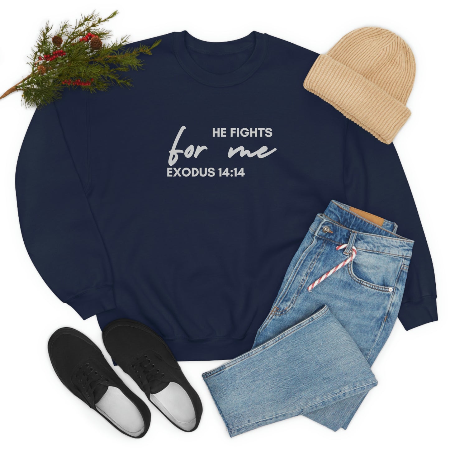 He Fights For Me | Unisex Heavy Blend Crewneck Sweatshirt