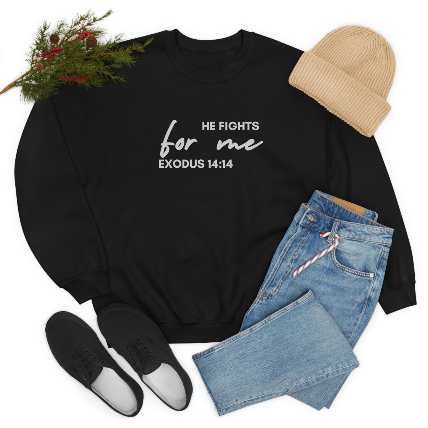 He Fights For Me | Unisex Heavy Blend Crewneck Sweatshirt