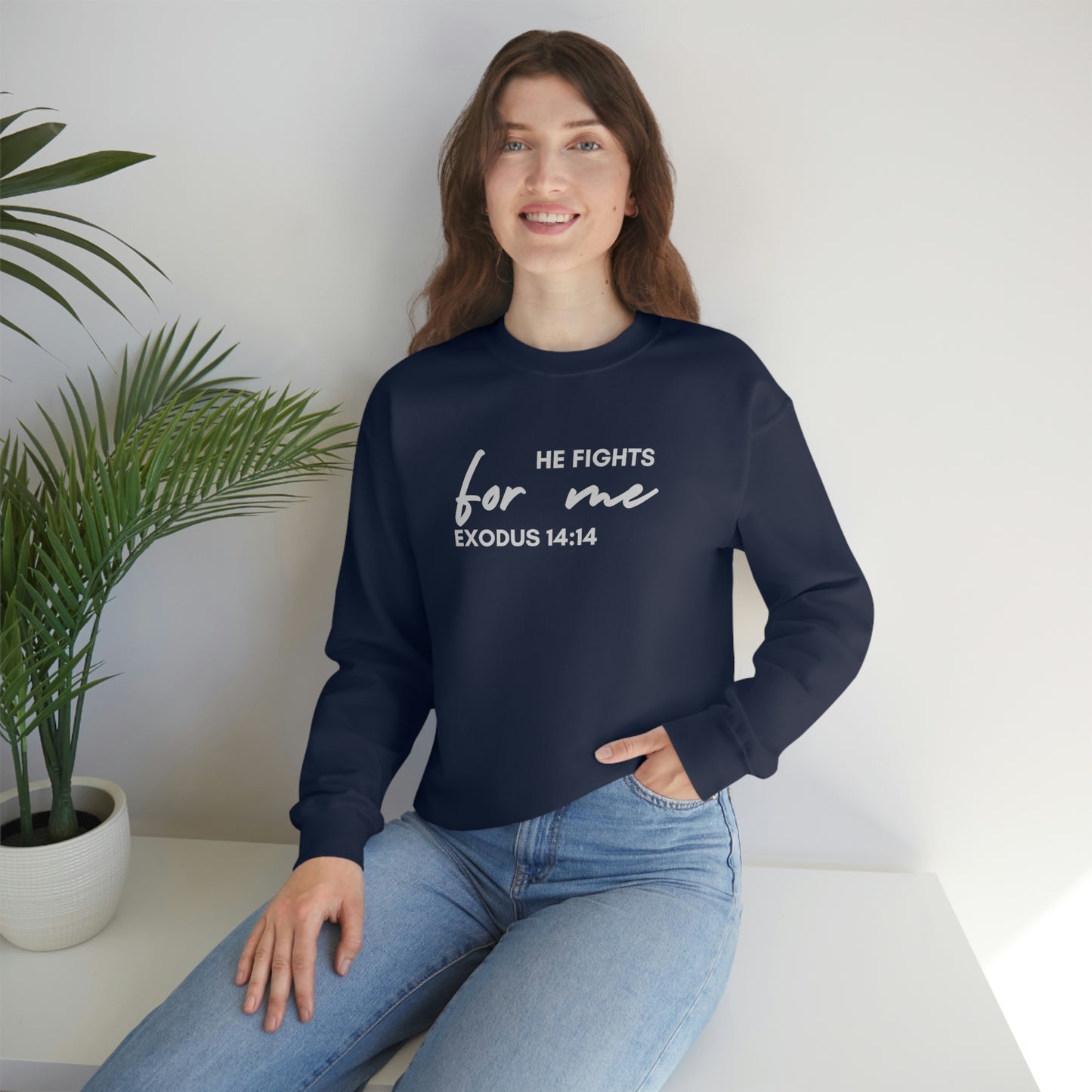 He Fights For Me | Unisex Heavy Blend Crewneck Sweatshirt